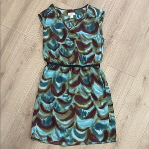 LOFT Blue and Black Pleated Sundress